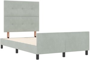 Łóżko w kolorze jasnoszarym z aksamitu 120x200 cm 6