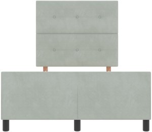 Łóżko w kolorze jasnoszarym z aksamitu 120x200 cm 8