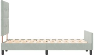 Łóżko w kolorze jasnoszarym z aksamitu 120x200 cm 9