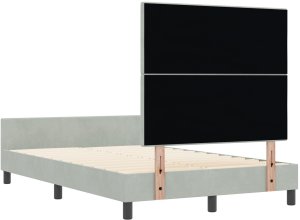 Łóżko w kolorze jasnoszarym z aksamitu 120x200 cm 10