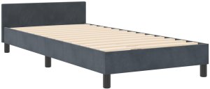 Łóżko w ciemnoszarym kolorze, 100x200 cm, wykonane z weluru 3