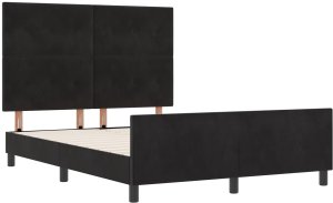 vidaXL Łóżko Aksamitne Czarna 160x200 cm 6
