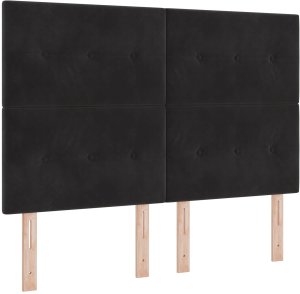 vidaXL Łóżko Aksamitne Czarna 160x200 cm 7
