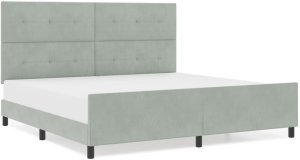 Łóżko Szare Jasnoszare 200x200 cm Aksamit 4