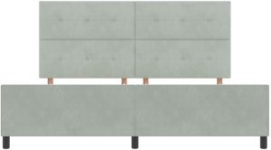 Łóżko Szare Jasnoszare 200x200 cm Aksamit 8