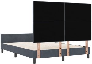 vidaXL Rama łóżka ciemnoszara 160x200 cm Aksamit 10