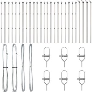 vidaXL Słupki ogrodzeniowe 26 szt. 32 mm 100 cm Stal ocynkowana 2