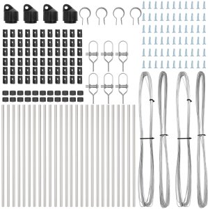 vidaXL Słupki ogrodzeniowe 26 szt. 32 mm 80 cm stal ocynkowana 3