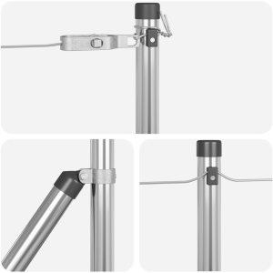 vidaXL Słupki ogrodzeniowe 26 szt. 32 mm 80 cm stal ocynkowana 5