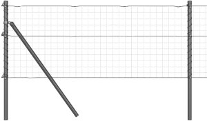 vidaXL Słupy ogrodzeniowe 26 szt. Szare 32 mm 100 cm Stal ocynkowana 4