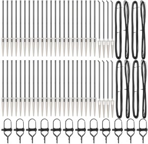 Słupki ogrodzeniowe z szpicem 52 szt. 32 mm 120 cm stal ocynkowana 2