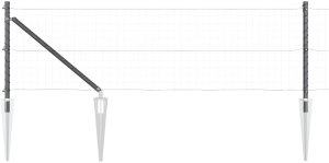 Słupki ogrodzeniowe z szpicem 52 szt. 32 mm 120 cm stal ocynkowana 4