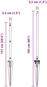 Słupki ogrodzeniowe z szpicem 52 szt. 32 mm 120 cm stal ocynkowana 9