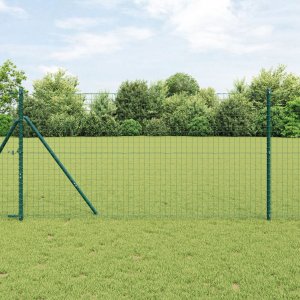 Słupki Ogrodzeniowe 52 szt. Zielone 32 mm 150 cm Stal Galwanizowana 1
