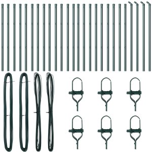 vidaXL Słupki Ogrodzeniowe 26 sztuk Zielony 32 mm 120 cm Stal Galwanizowana 2