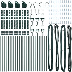 vidaXL Słupki Ogrodzeniowe 26 sztuk Zielony 32 mm 120 cm Stal Galwanizowana 3
