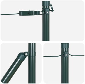 vidaXL Słupki Ogrodzeniowe 26 sztuk Zielony 32 mm 120 cm Stal Galwanizowana 5