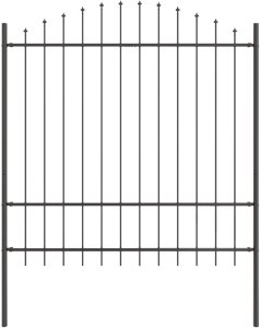 Ogrodzenie z wklęsłym szczytem Szare 10,2x1,75 m Stal 4