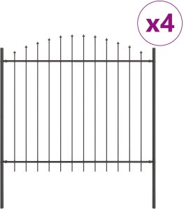 Ogrodzenie z nałożonym szczytem, szare, 6,8x1,5 m, stal 2