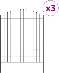 Ogrodzenie z łukiem szary 5.1x2 m stal 2