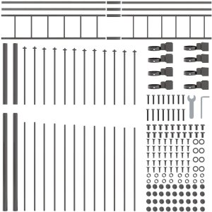Ogrodzenie z łukiem szary 5.1x2 m stal 5