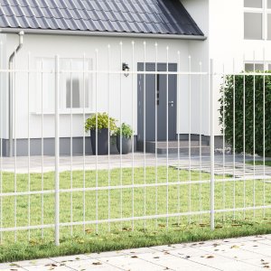 Ogrodzenie z daszkiem białe 3,4x1,75 m ze stali 1