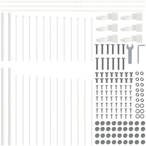 Płot ogrodowy z łukowym topem, biały, 8,5x1,75 m, stalowy 5