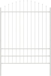 Ogrodzenie z górnym zakończeniem w kształcie łuku Białe 6,8x2 m Stal 4