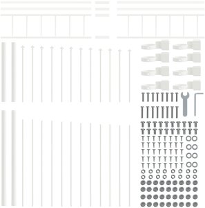 Ogrodzenie z górnym zakończeniem w kształcie łuku Białe 6,8x2 m Stal 5