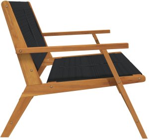 vidaXL Ławka ogrodowa Czarna 76x122x73 cm Lite drewno akacjowe 6