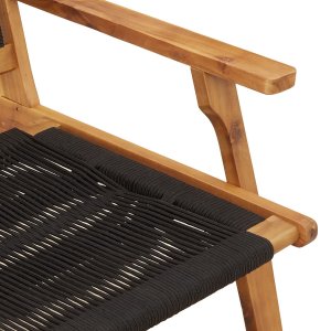 vidaXL Ławka ogrodowa Czarna 76x122x73 cm Lite drewno akacjowe 7