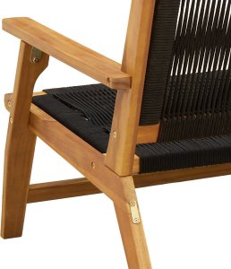 vidaXL Ławka ogrodowa Czarna 76x122x73 cm Lite drewno akacjowe 9