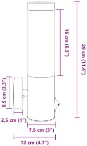 życieXL Zewnętrzne Oświetlenie Ścienne z Czujnikiem 2 szt. Srebrny Stal nierdzewna IP44 12