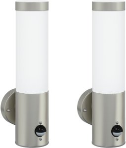 życieXL Zewnętrzne Oświetlenie Ścienne z Czujnikiem 2 szt. Srebrny Stal nierdzewna IP44 2
