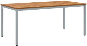 vidaXL Stół ogrodowy 180x90x75 cm z litego drewna akacjowego i metalu 2