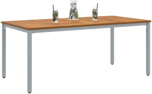 vidaXL Stół ogrodowy 180x90x75 cm z litego drewna akacjowego i metalu 3