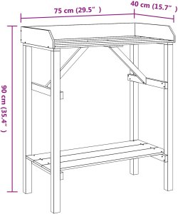 vidaXL Stół do pielęgnacji roślin Akacja 75x40x90 cm Lite drewno Sosna 9
