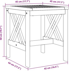 Stolik boczny do ogrodu Brązowy 45x45x50 cm z litego drewna akacjowego 8