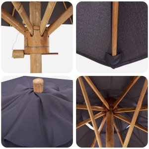 vidaXL Ciemnoszary parasol ogrodowy 217x230 cm z bambusa 5
