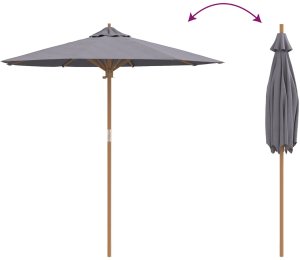 vidaXL Ciemnoszary parasol ogrodowy 217x230 cm z bambusa 6