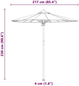 vidaXL Ciemnoszary parasol ogrodowy 217x230 cm z bambusa 7