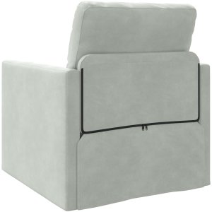 Sofa podłogowa Jednostkowa Konwertowalna Aksamitna 74x77x81 cm Jasnoszary 7