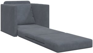 Sofa podłogowa Single z weluru 74x77x81 cm w ciemnoszarym kolorze 4