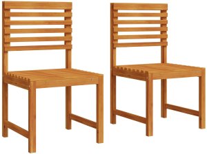 2 sztuki krzeseł ogrodowych bez oparcia z litego drewna akacjowego 2