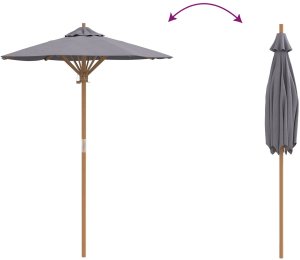 vidaXL Parasol ogrodowy ciemnoszary 150x210 cm z bambusa 6
