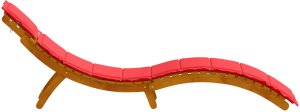 Leżaki z poduszkami 2 szt. Czerwone, z litego drewna akacjowego 7