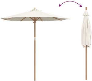 vidaXL Parasol ogrodowy Kremowy 240x260 cm z Bambusa 6