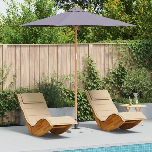 Parasol Ogrodowy Ciemnoszary 270x260 cm z Bambusa 1