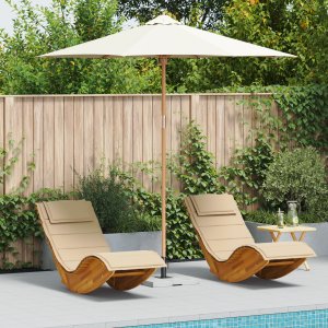 Parasol Ogrodowy Kremowy 270x260 cm Bamboo 1