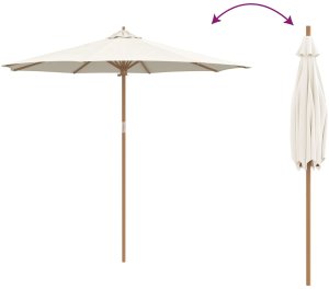vidaXL Parasol Ogrodowy Kremowy 270x260 cm Bamboo 6